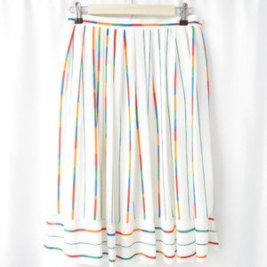 Campus Casuals Striped Vintage Retro Hill Billy Candy Pop Button Skirt